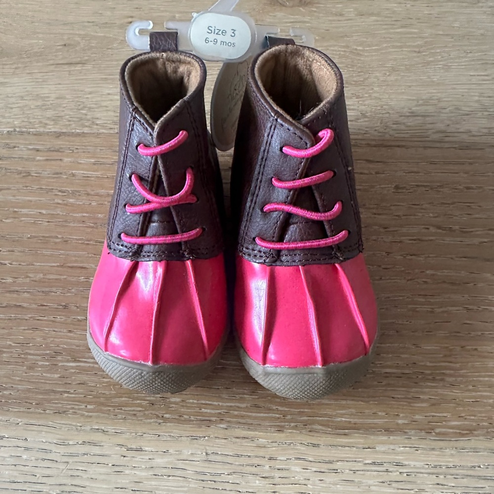 First Impressions Pink and Brown Kids Boots